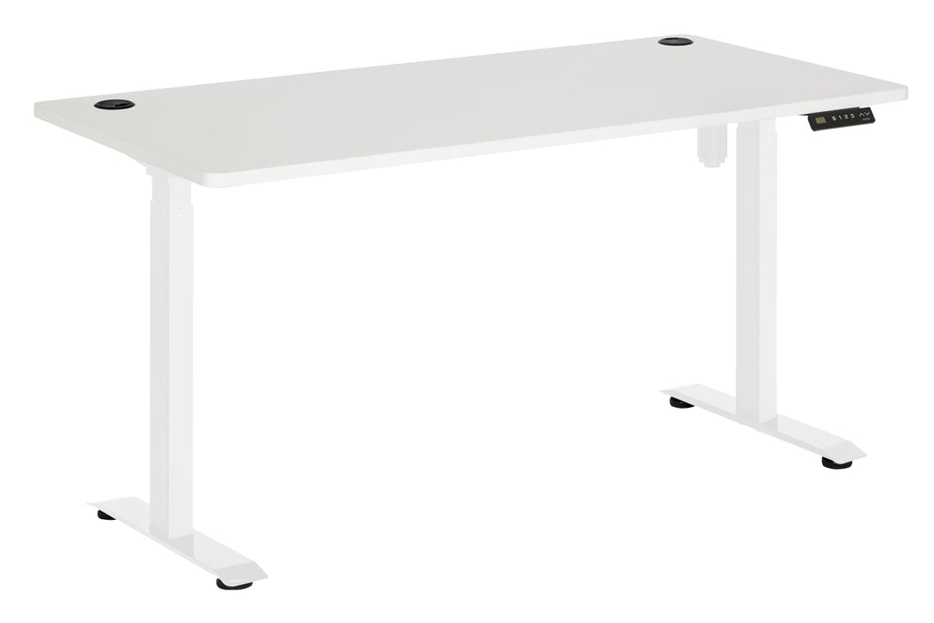 EMERGE SINGLE MOTOR HEIGHT ADJUSTABLE DESK 1800W WHITE TOP WITH WHITE BASE