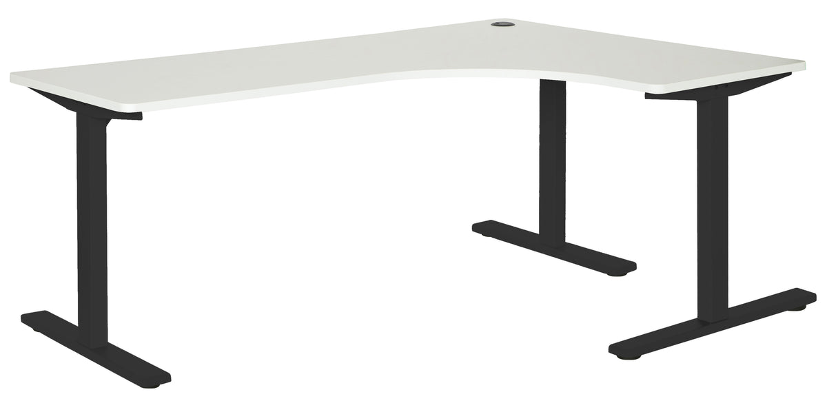 PULSE 1800x1200 RH METAL LEG WORKSTATION WHITE TOP AND BLACK METAL FRAME
