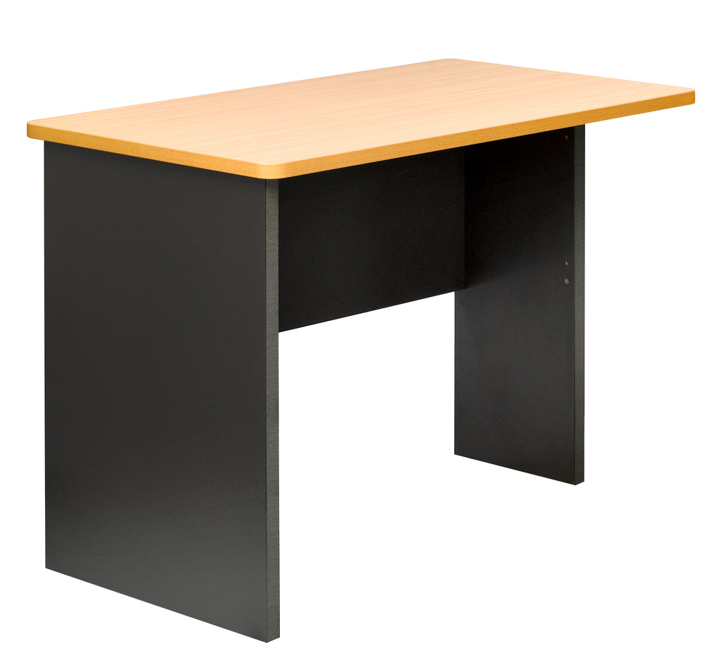 PULSE OFFICE DESK RETURN IRONSTONE FRAME WITH BEECH WORKTOP 900Wx600D