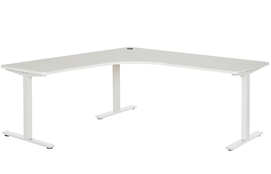 PULSE 1800x750 METAL LEG WORKSTATION WHITE TOP AND WHITE METAL FRAME