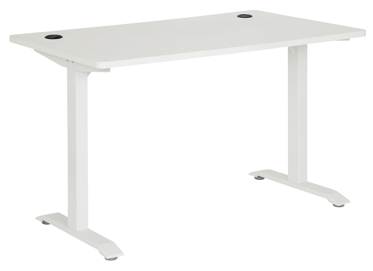 EMERGE STRAIGHT DESK WHITE TOP WHITE METAL FRAME 1500Wx750D