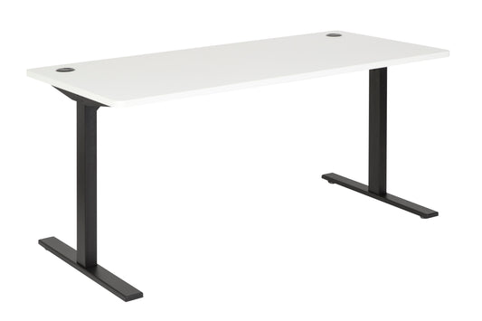 PULSE 1800 STRAIGHT DESK WHITE TOP WITH BLACK METAL FRAME