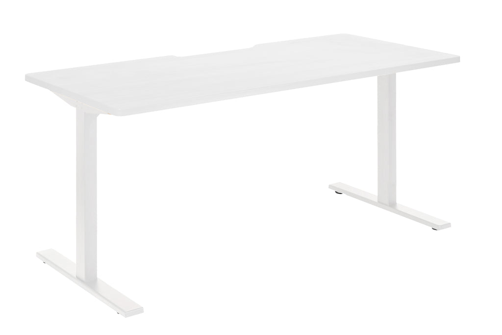 PULSE DESK 1800x800 SCALLOP WHITE TOP WHITE METAL FRAME