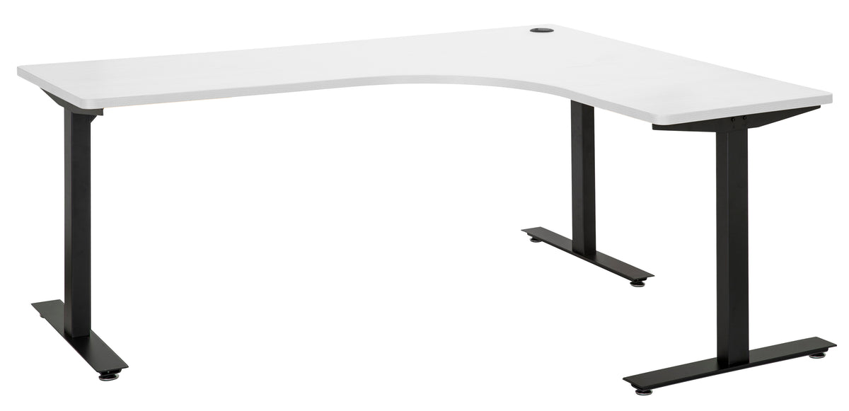 AMPLIFY 1800x1200 RH CORNER WORKSTATION WHITE TOP AND BLACK METAL FRAME