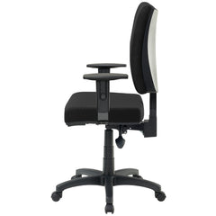Jasper J Advance Plus Black office chair with adjustable armrests on a white background