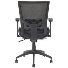 Jasper J Chair Advance Air Plus II - Black office chair with mesh backrest -back profile - on a white background