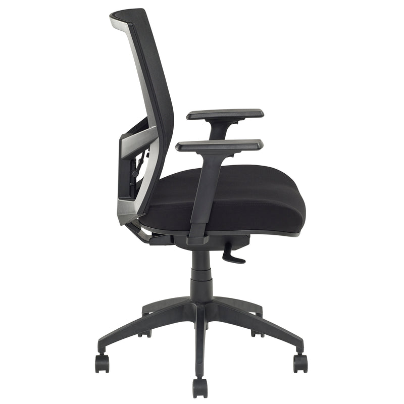 JasperJ Office Chair - Advance Air Plus II Black with Arms - side profile on a white background