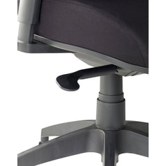 Close up of a JasperJ Office Chair -Advance Air Plus II Black with Arms on a white background