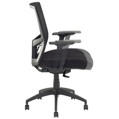 JasperJ Office Chair - Advance Air Plus II Black with Arms showing seat slide function on a white background