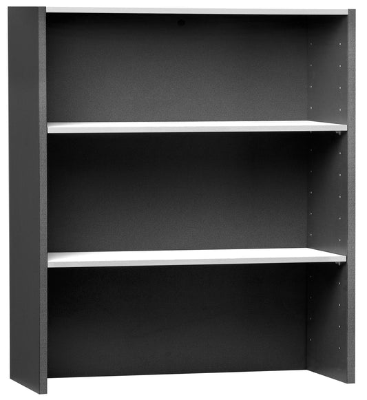 PULSE OFFICE HUTCH FOR 1200W DESKS  IRONSTONE FRAME WITH BEECH WORKTOP