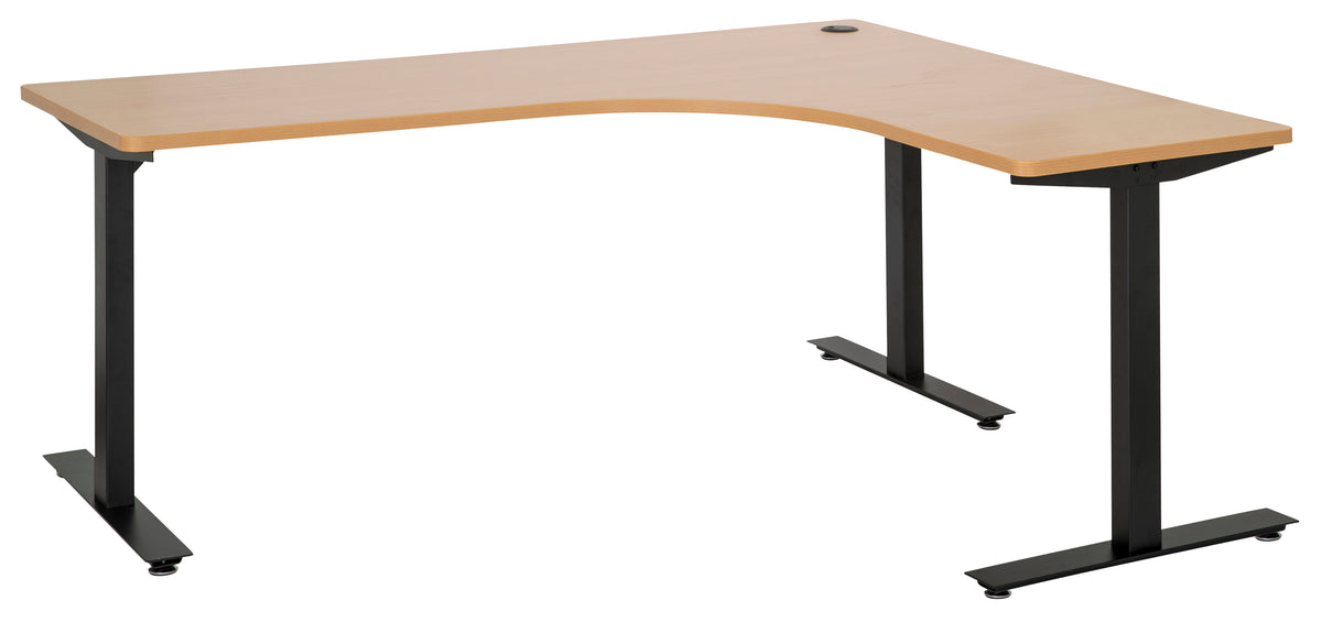 AMPLIFY 1800x1200 RH CORNER WORKSTATION BEECH TOP AND BLACK METAL FRAME