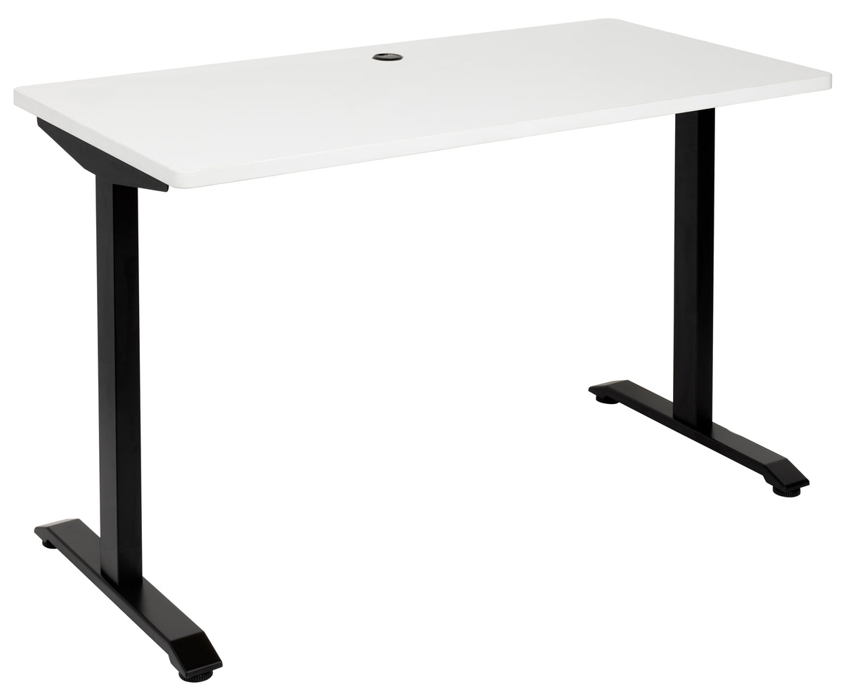 EMERGE 1200Wx600D  STRAIGHT DESK WHITE TOP WITH BLACK METAL FRAME