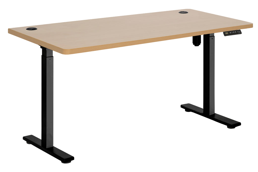 PULSE DUAL MOTOR 2 STAGE HEIGHT ADJ DESK 1800 BLACK FRAME WITH BEECH TOP