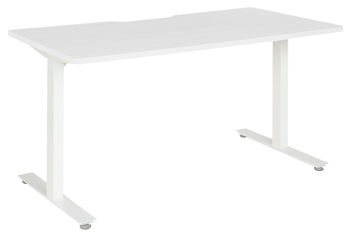 DESK AMPLIFY 1500x750x730MM    SCALLOP WHITE TOP WHITE FRAME
