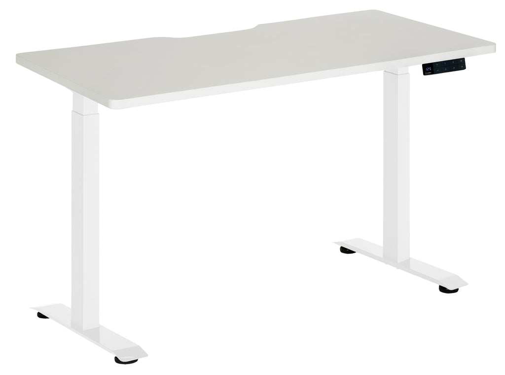 PULSE DUAL MOTOR 2 STAGE HEIGHT ADJ DESK 1500 WHITE FRAME WITH WHITE SCALLOP TOP