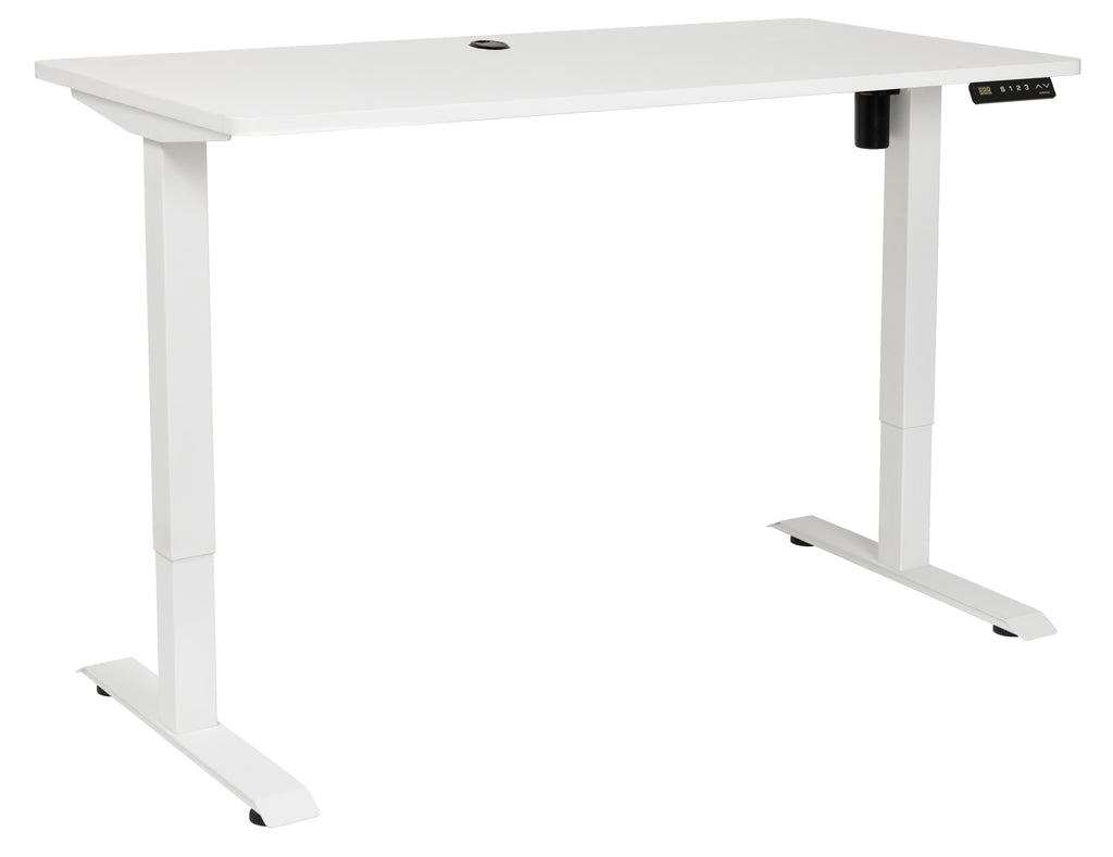 PULSE 1200x600 SINGLE MOTOR HEIGHT ADJ DESK WHITE TOP WITH WHITE BASE