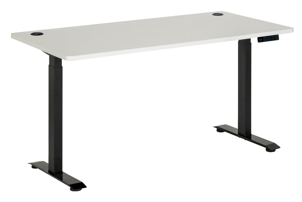PULSE DUAL MOTOR 2 STAGE HEIGHT ADJ DESK 1800 BLACK FRAME WITH WHITE TOP