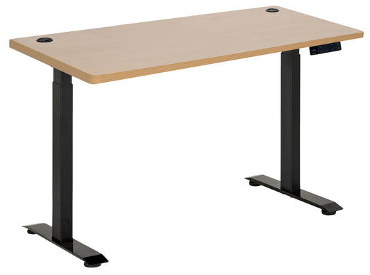 AMPLIFY DUAL MOTOR 2 STAGE HEIGHT ADJ DESK 1500X750 BEECH TOP WITH BLACK FRAME