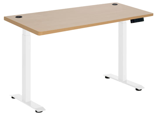 AMPLIFY DUAL MOTOR 2 STAGE HEIGHT ADJ DESK 1500X750 BEECH TOP WITH WHITE FRAME