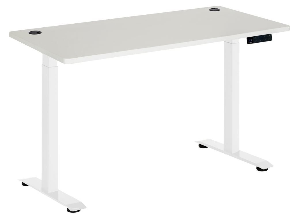 AMPLIFY DUAL MOTOR 2 STAGE HEIGHT ADJ DESK 1500X750 WHITE TOP WITH WHITE  FRAME