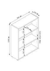 EMERGE OFFICE BOOKCASE  1200Hx900Wx300D
IRONSTONE FRAME BEECH SHELVES & TOP