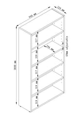 EMERGE OFFICE BOOKCASE  1800Hx900Wx300D
IRONSTONE FRAME BEECH SHELVES & TOP