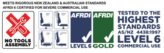 2MP Logo with AFRDI certification and assembly instructions for a product. 