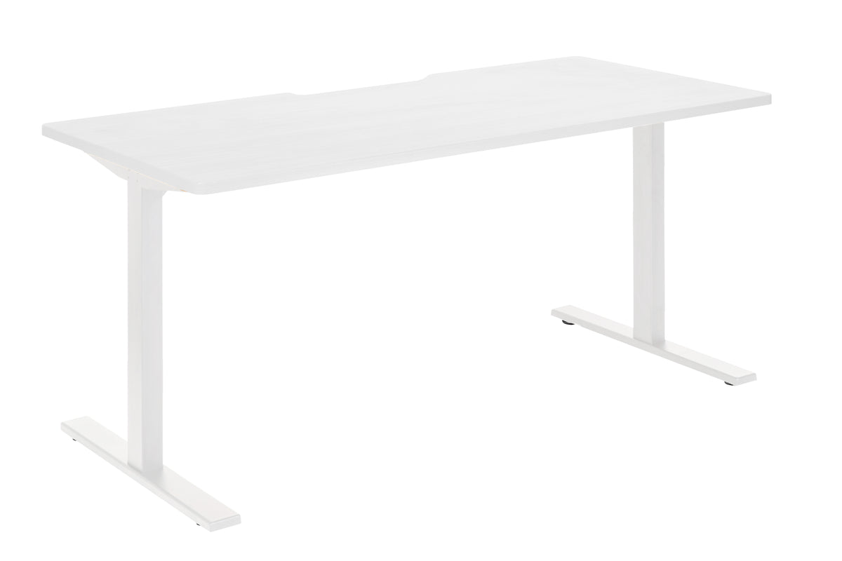 DESK PULSE 1500X750X730MM    SCALLOP WHITE TOP WHITE FRAME