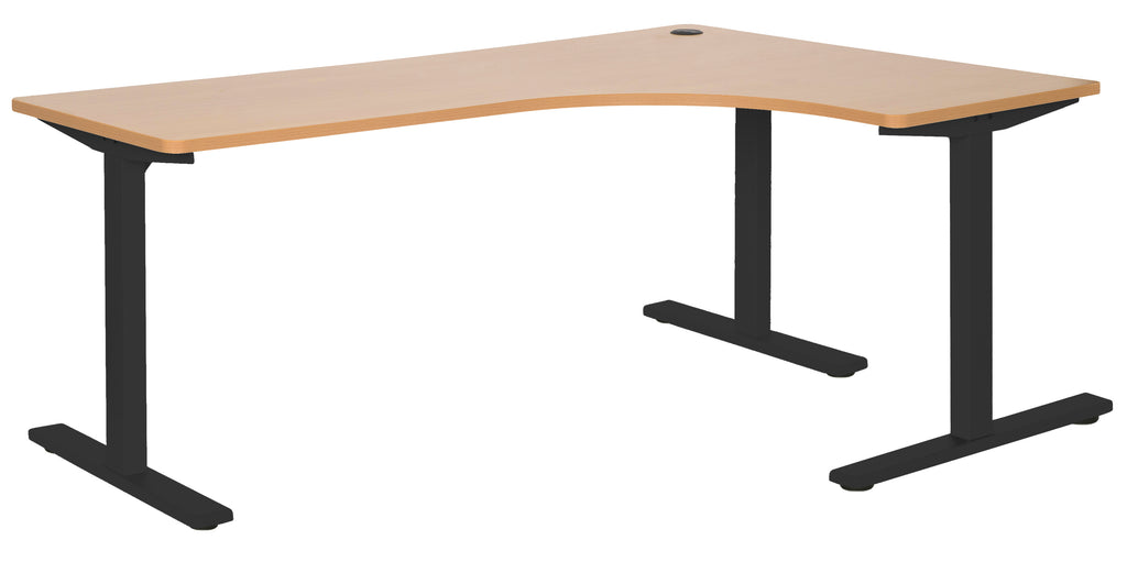 PULSE 1800x1200 RH  WORKSTATION BEECH TOP AND BLACK METAL FRAME