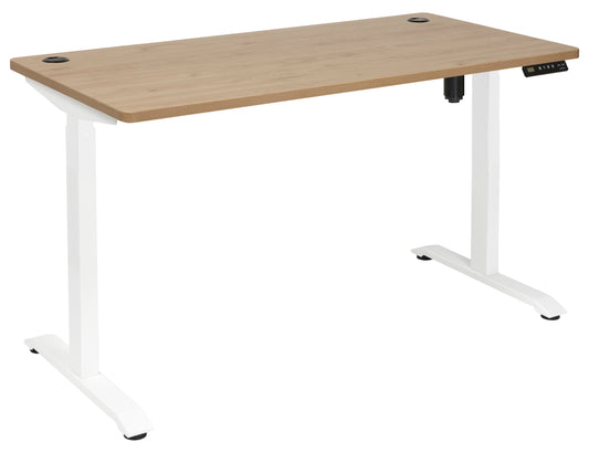 EMERGE SINGLE MOTOR HEIGHT ADJ DESK 1500 WHITE BASE PACIFIC OAK TOP