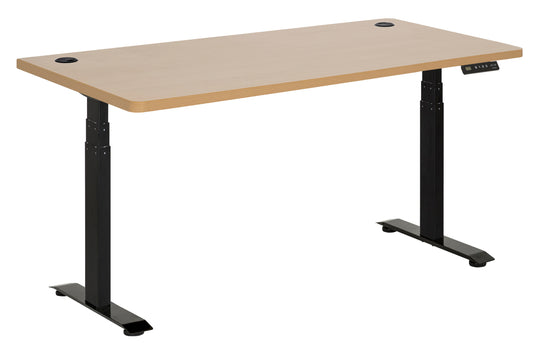 EMERGE RAPID ASSEMBLY ELECTRIC DESK 1800Wx800D BLACK METAL FRAME WITH BEECH TOP