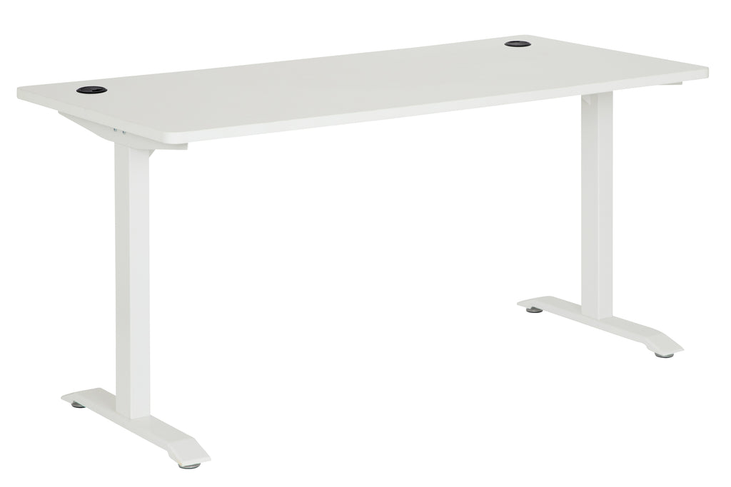 EMERGE STRAIGHT DESK 1800x800 WHITE TOP WITH WHITE METAL FRAME