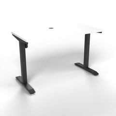 Emerge Single Motor Electric Desk 1200 x 600, white worktop, black frame