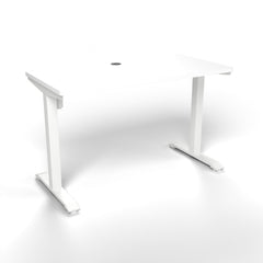 Emerge Single Motor Electric Desk 1200 x 600, white worktop, white frame