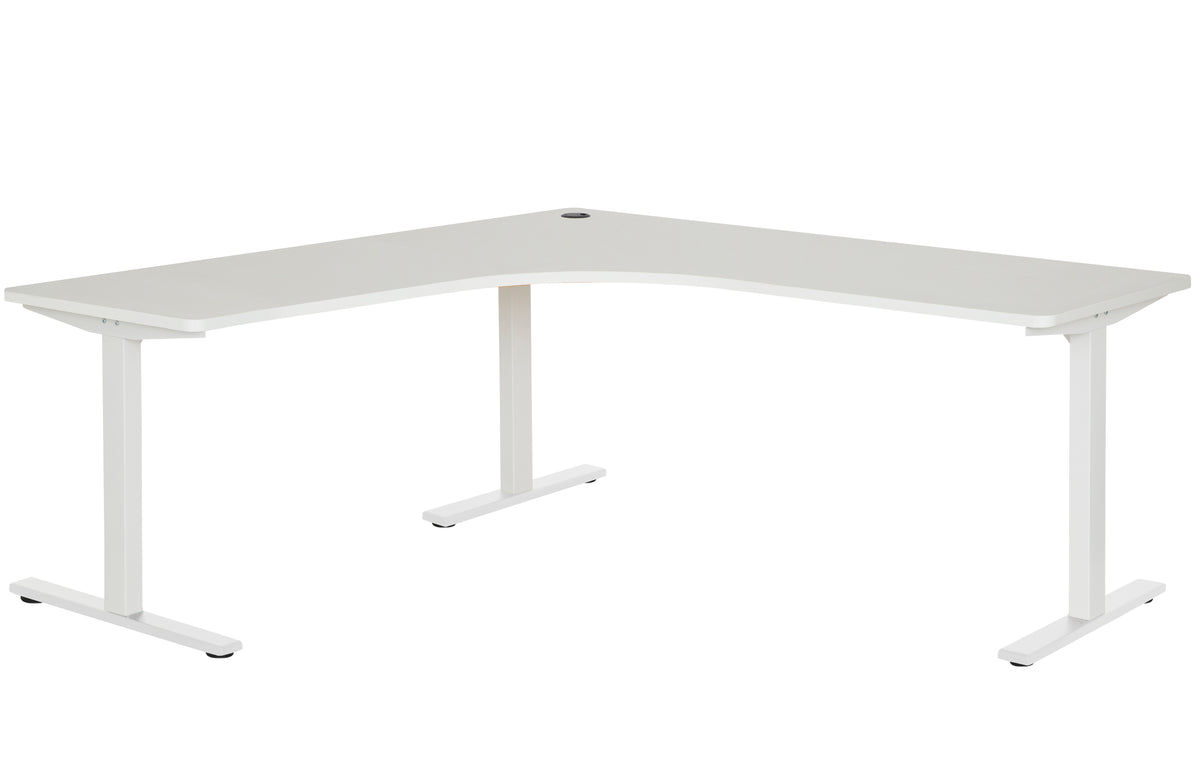 PULSE 1800x600 METAL LEG WORKSTATION WHITE TOP AND WHITE METAL FRAME