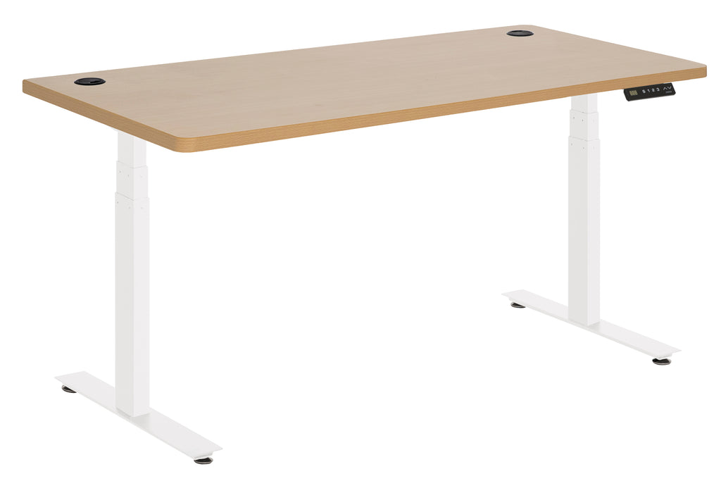 AMPLIFY RAPID ASSEMBLY ELECTRIC DESK 1800Wx800D WHITE METAL FRAME WITH BEECH TOP