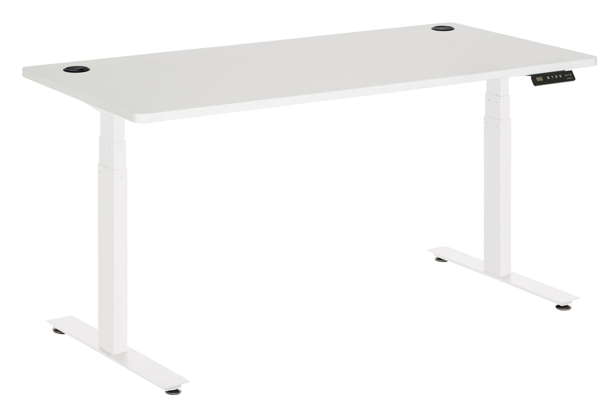 AMPLIFY RAPID ASSEMBLY ELECTRIC DESK 1800Wx800D WHITE METAL FRAME WITH WHITE TOP