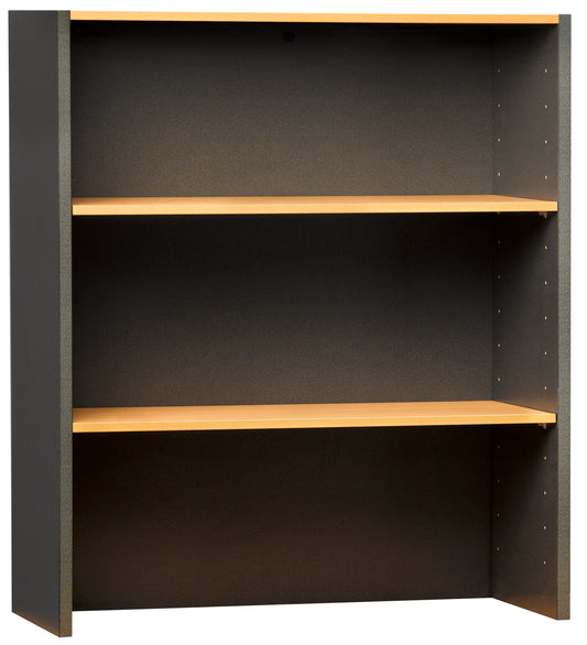 PULSE OFFICE HUTCH FOR 1200W DESKS  IRONSTONE FRAME WITH BEECH WORKTOP