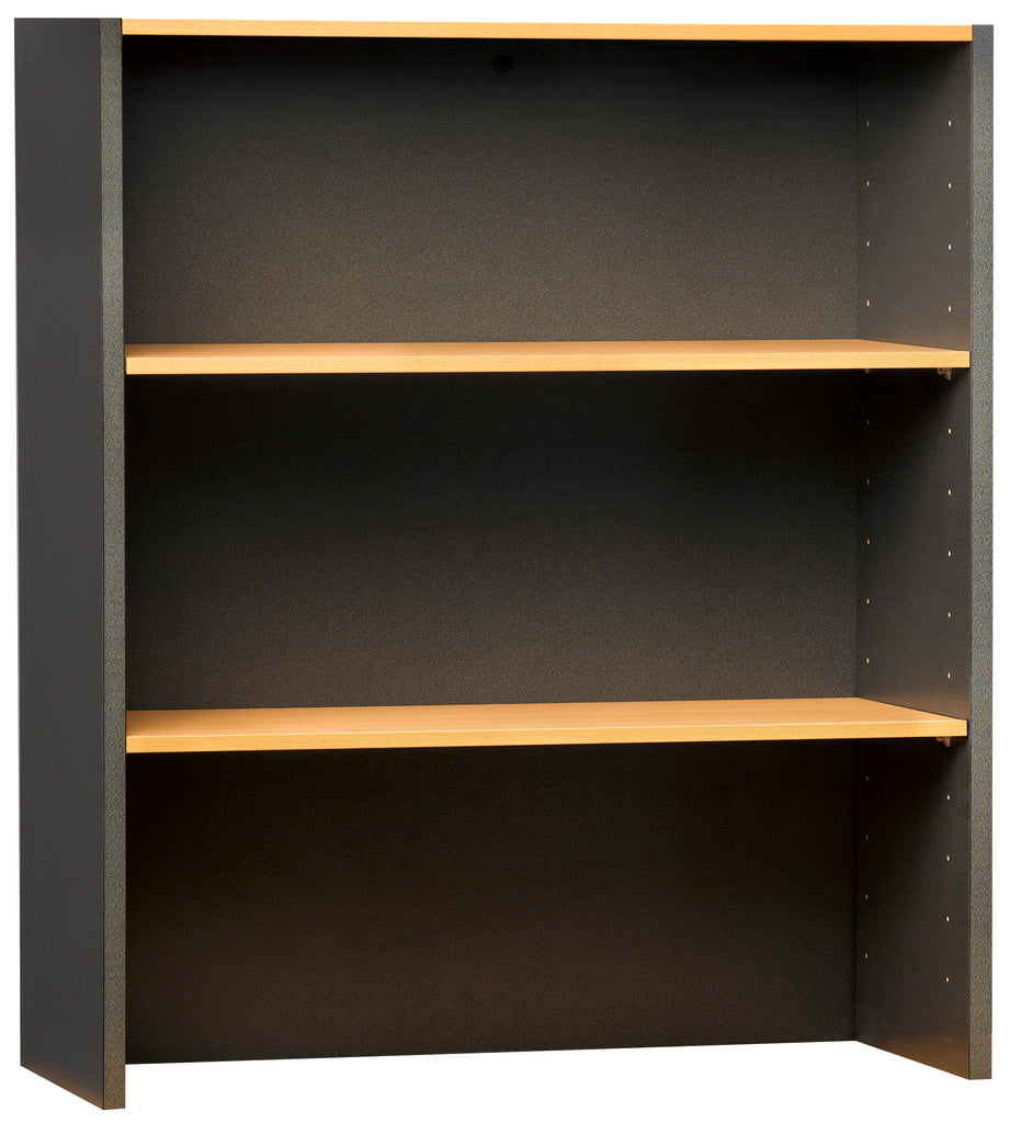 PULSE OFFICE HUTCH FOR 1200W DESKS  IRONSTONE FRAME WITH BEECH WORKTOP