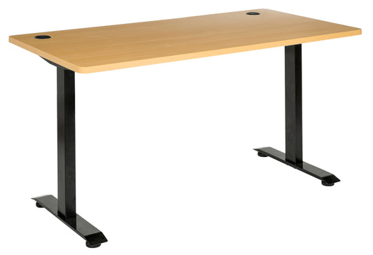 EMERGE STRAIGHT DESK BEECH TOP BLACK METAL FRAME 1500Wx750D