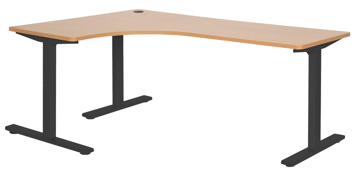 PULSE 1200x1800 LH WORKSTATION BEECH TOP WITH BLACK METAL FRAME