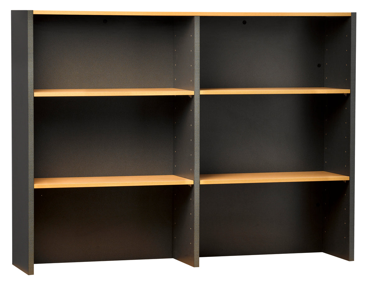 PULSE OFFICE HUTCH FOR 1500W DESKS  IRONSTONE FRAME WITH BEECH WORKTOP