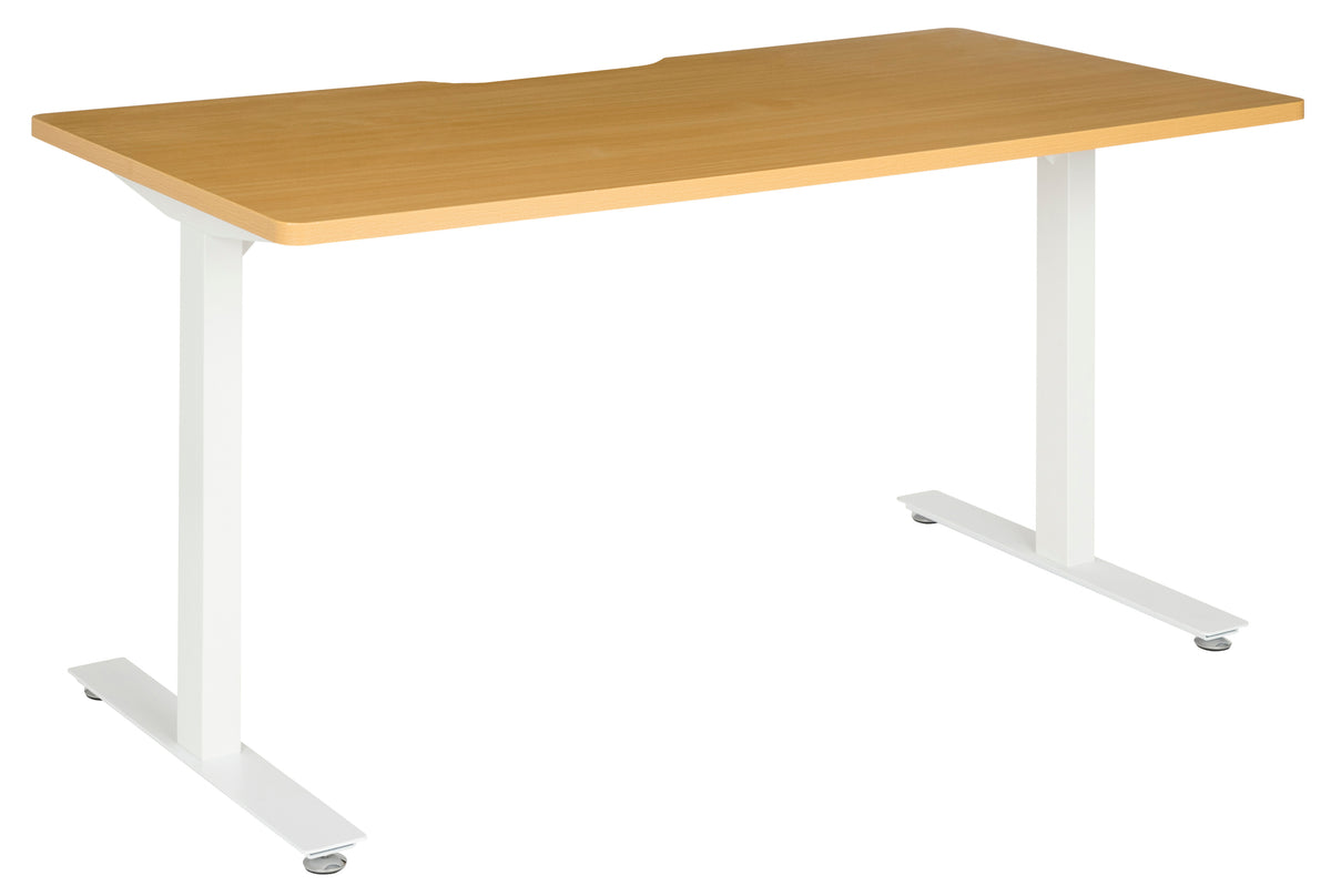 DESK AMPLIFY 1500x750x730MM   SCALLOP BEECH TOP WHITE FRAME