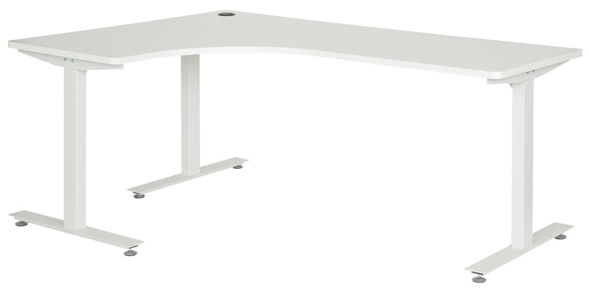 AMPLIFY 1200x1800 LH CORNER WORKSTATION WHITE TOP WITH WHITE METAL FRAME