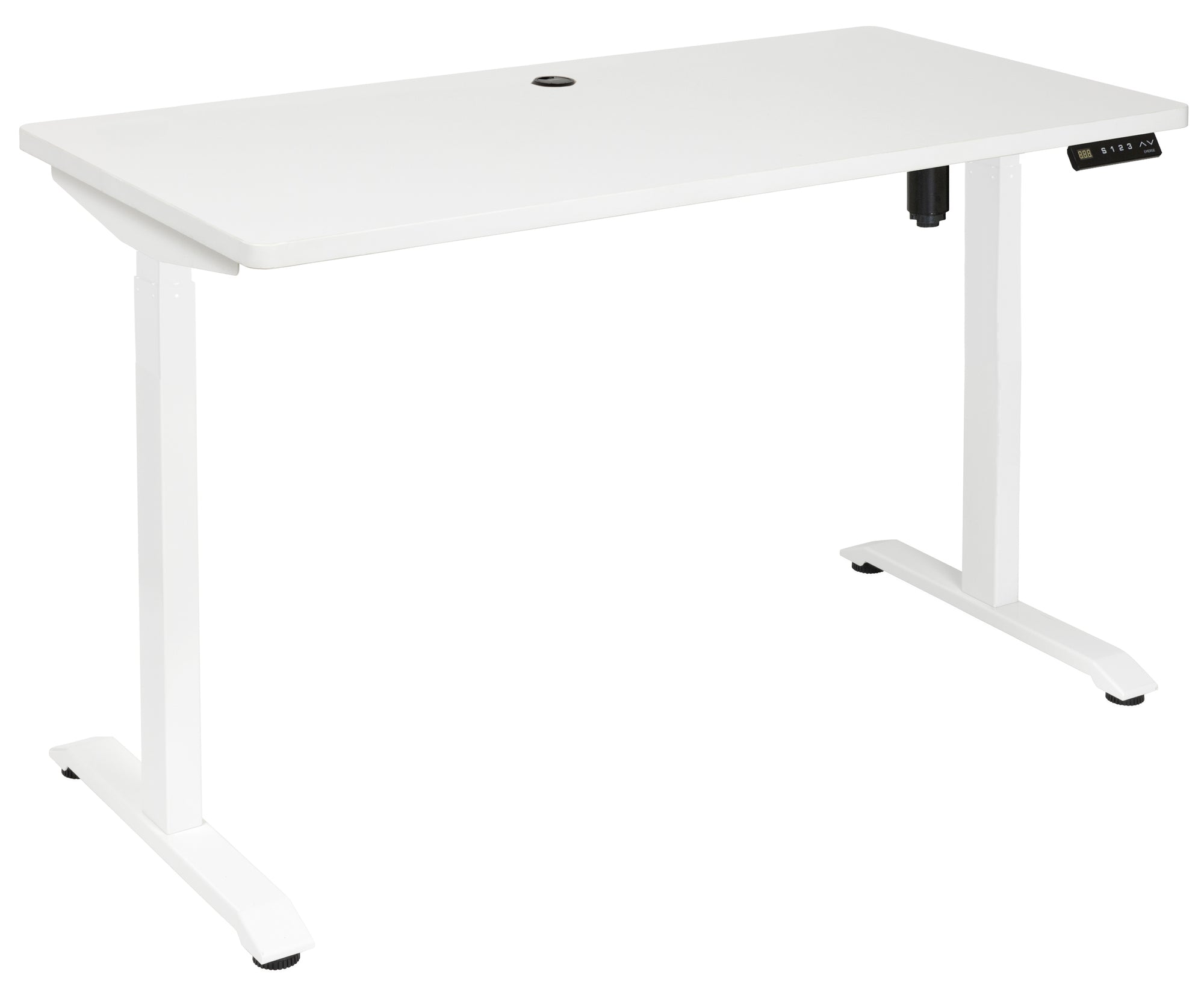 Emerge Single Motor Electric Desk 1200 × 600 White Worktop White Frame