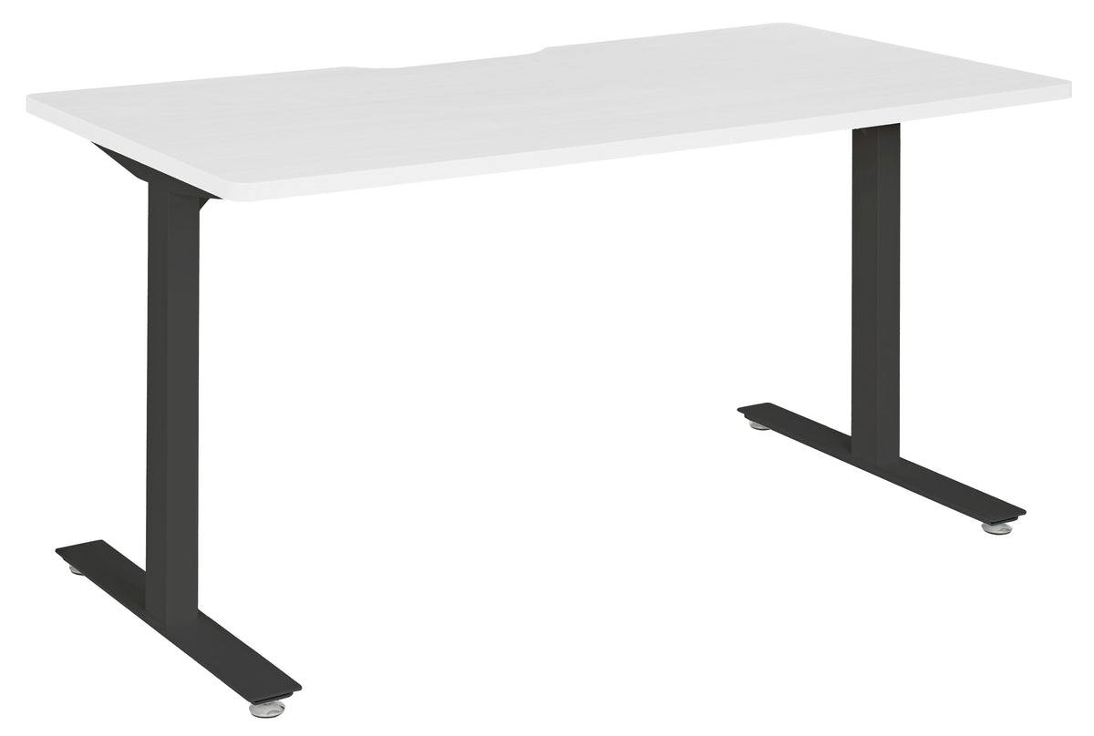 DESK AMPLIFY 1800x800x730MM SCALLOP WHITE TOP BLACK FRAME