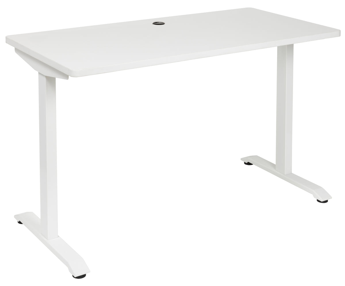 PULSE 1200 x 600 STRAIGHT DESK WHITE TOP WITH WHITE METAL LEGS