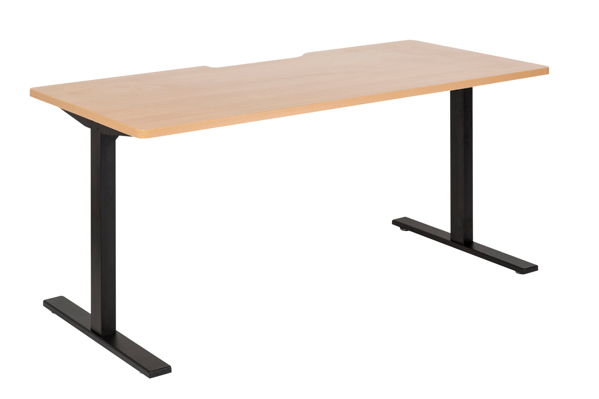 PULSE DESK 1800x800 SCALLOP BEECH TOP BLACK METAL FRAME