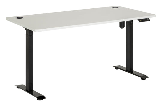 EMERGE SINGLE MOTOR HEIGHT ADJUSTABLE DESK 1800W WHITE TOP WITH BLACK BASE