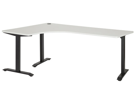 1800x1200x600 LH W/STATION WHITE TOP WITH BLACK METAL LEGS